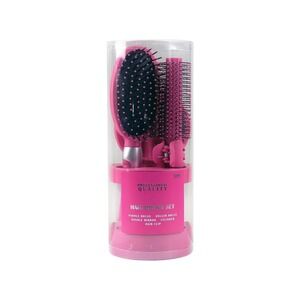 5-Piece Hair Brush Set, Adults and Teens, Pink